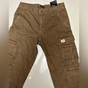 Men’s Zara cargo relaxed fit pants -medium brown -like new